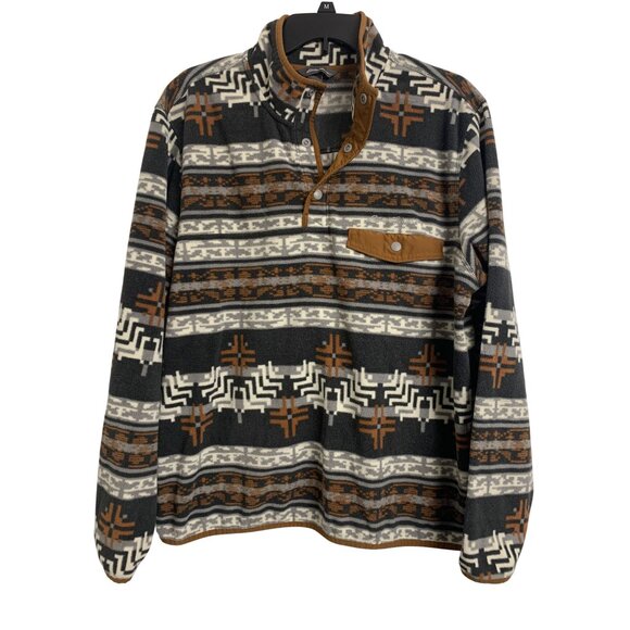 Eddie Bauer L Aztec Southwest Fleece Sweatshirt Fall Winter - Picture 1 of 8